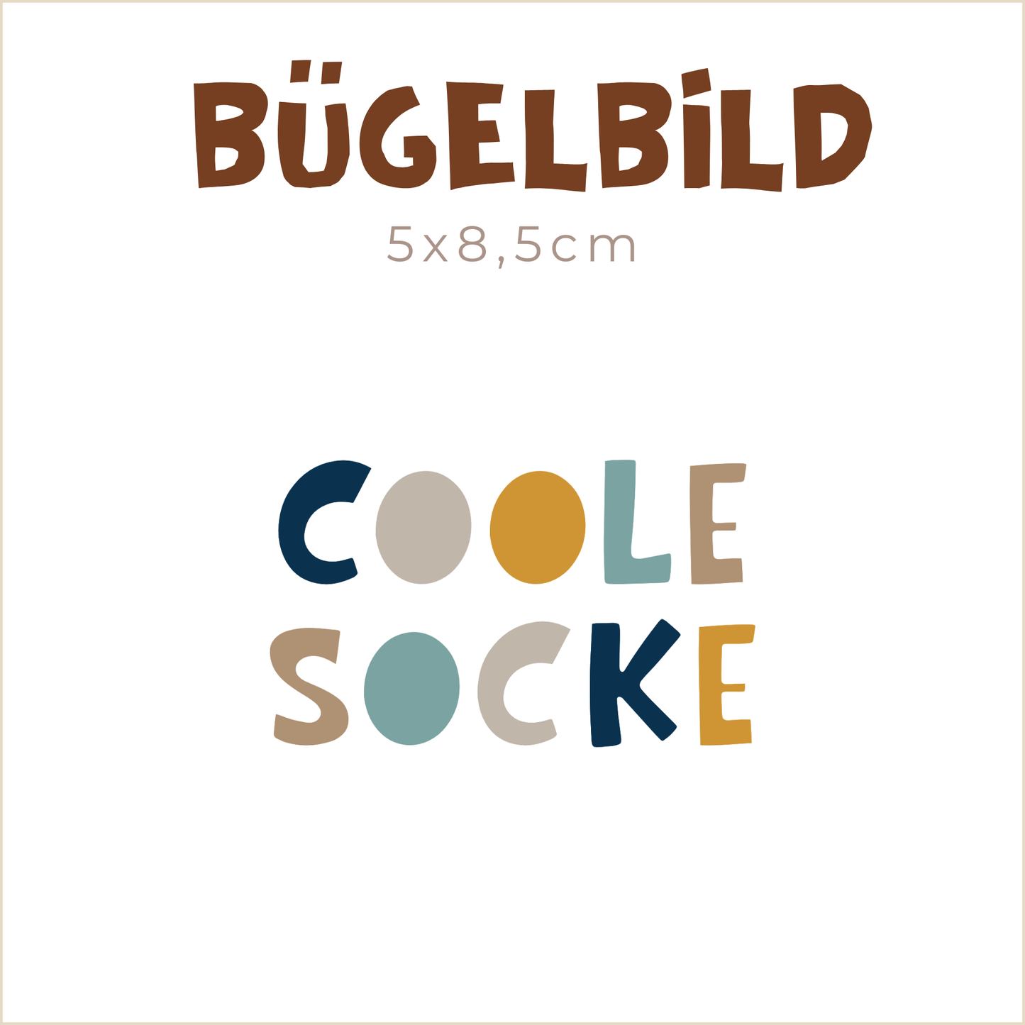 Bügelbild Coole Socke | 5x8,5cm