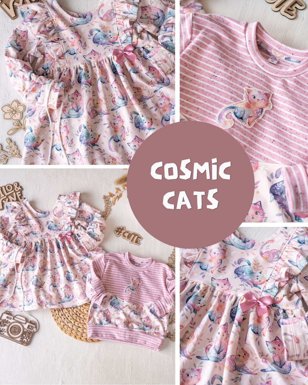 0.5m BIO French Terry Cosmic Cats