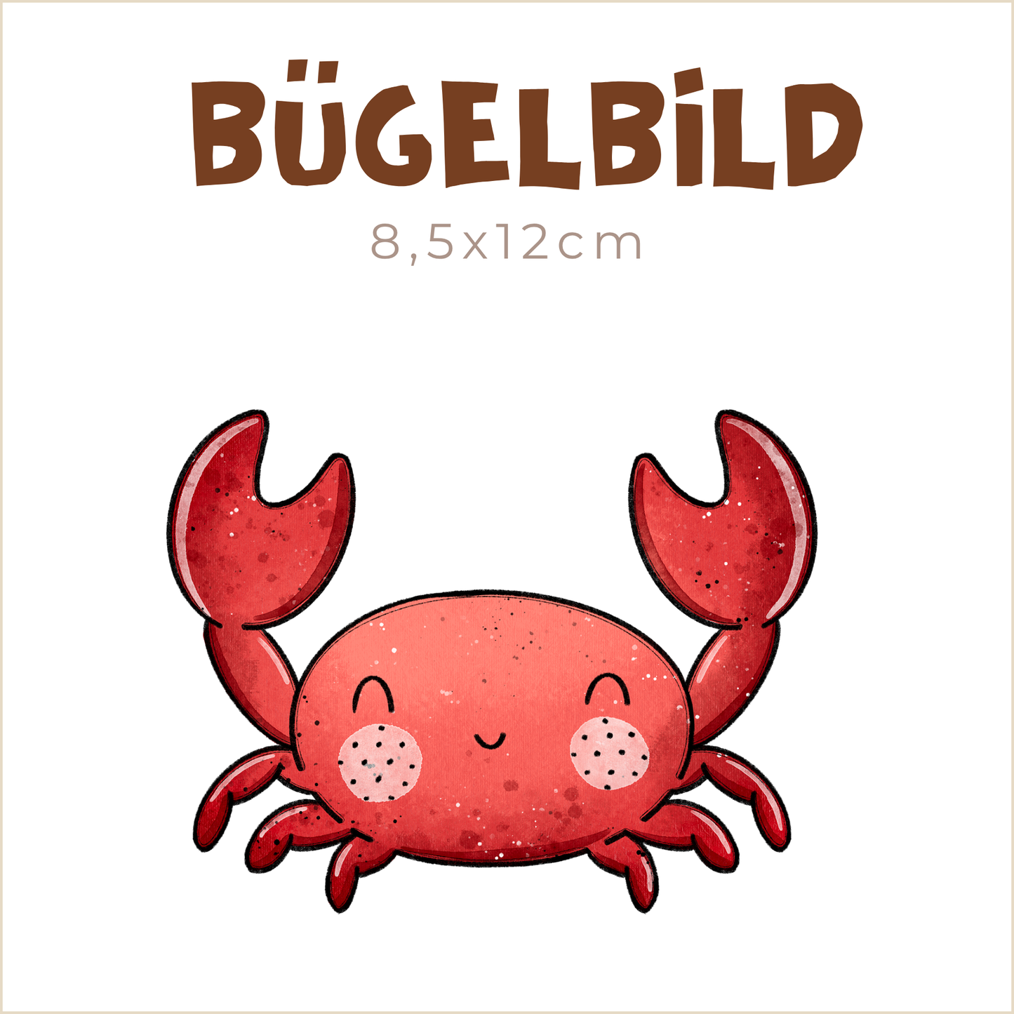 Bügelbild Crabbie Crab: Augen zu | 8,5x12cm