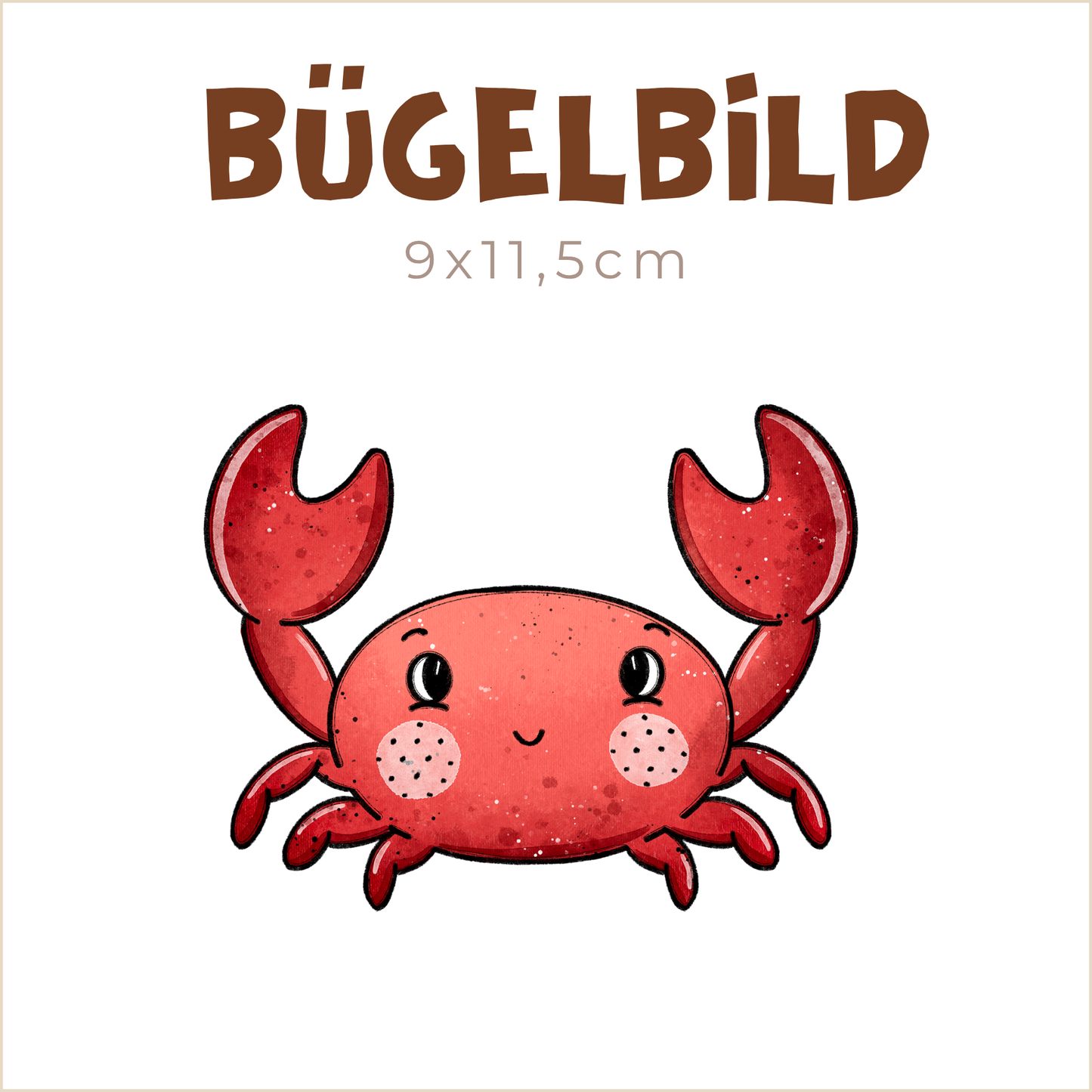 Bügelbild Crabbie Crab: Augen offen | 9x11,5cm