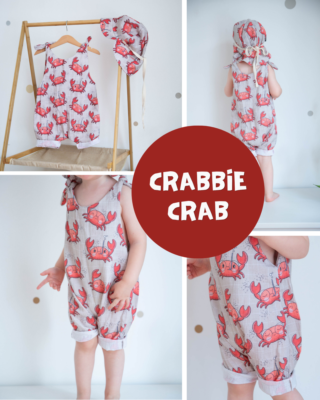 0.5m Baumwolle Crabbie Crab *VORBESTELLUNG: Lieferzeit 4-6 Wochen*