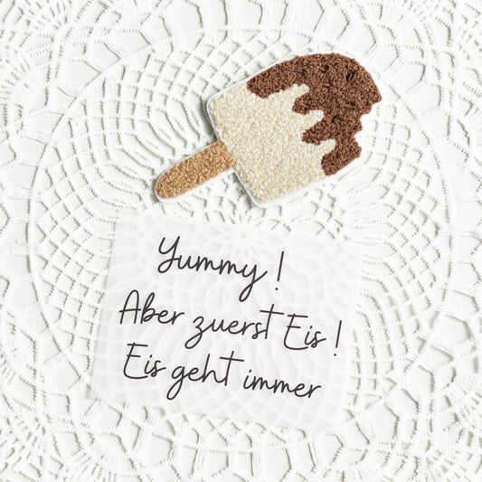 Chenille Patch: Eis mit Bügelbild