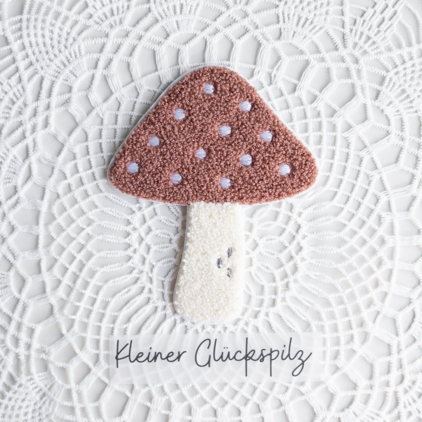 Chenille Patch: Pilz mit Bügelbild