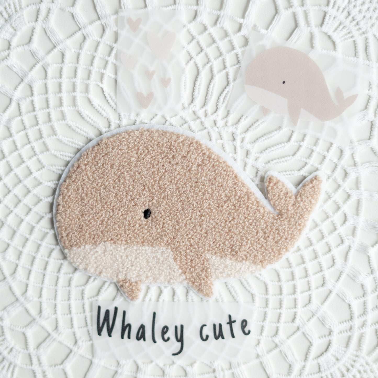 Chenille Patch: Wal Cute mit Bügelbildern