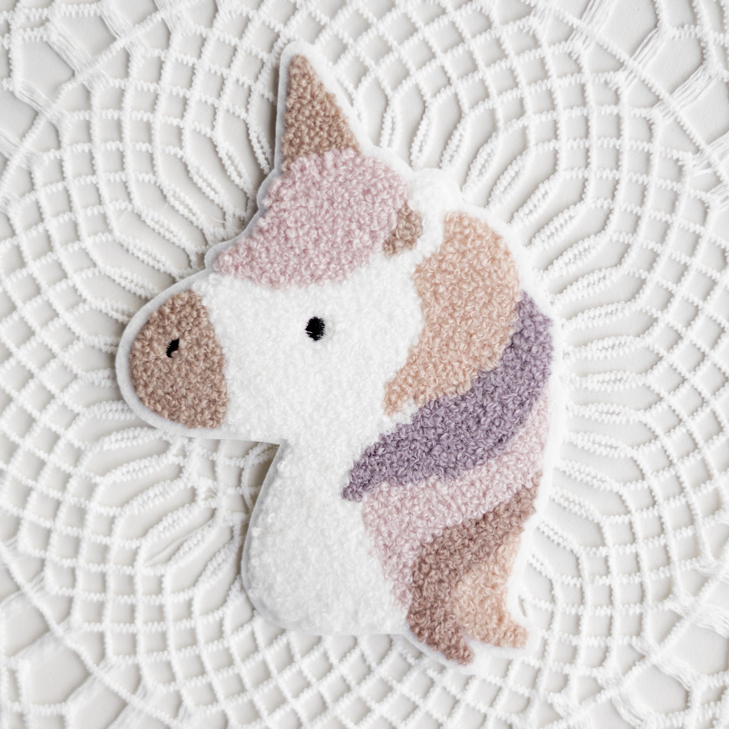 Chenille Patch: Einhorn mit Bügelbild