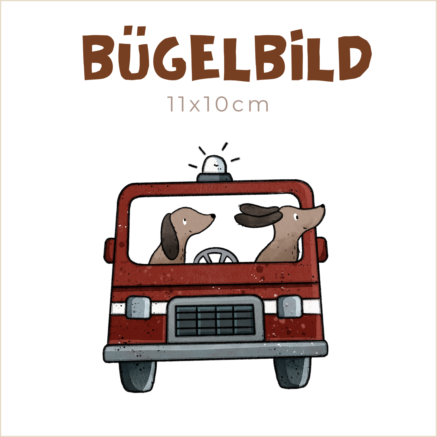 Bügelbild Dackelfeuerwehr frontal | 11x10cm