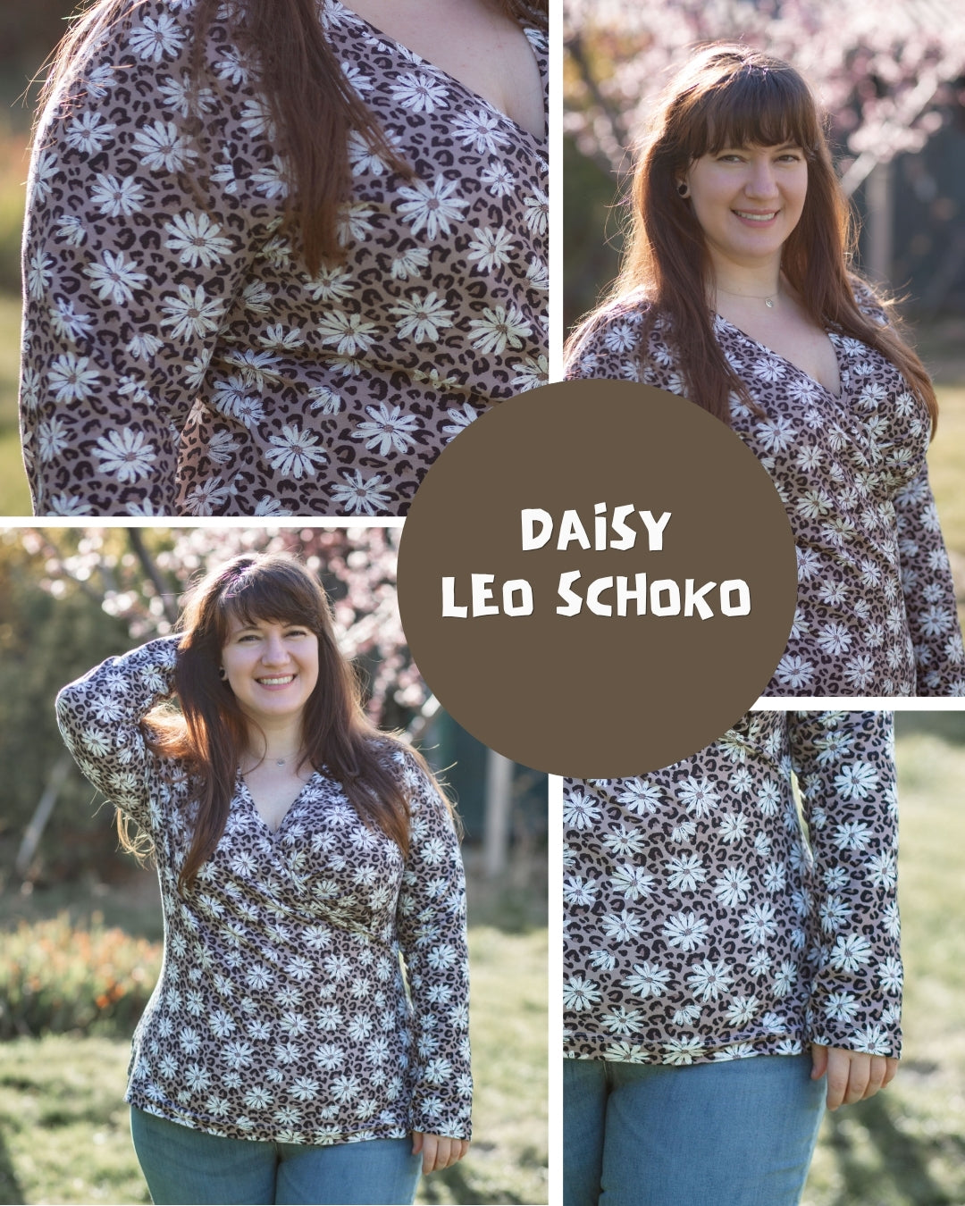 0.5m BIO French Terry Daisy Leo schoko