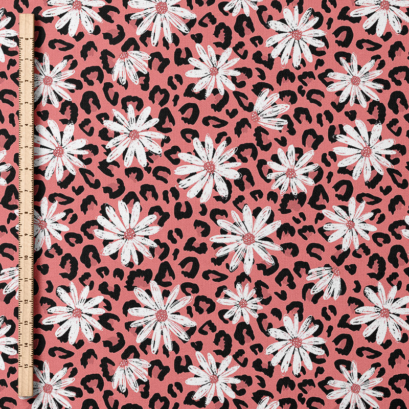 0.5m BIO French Terry Daisy Rose Leopard