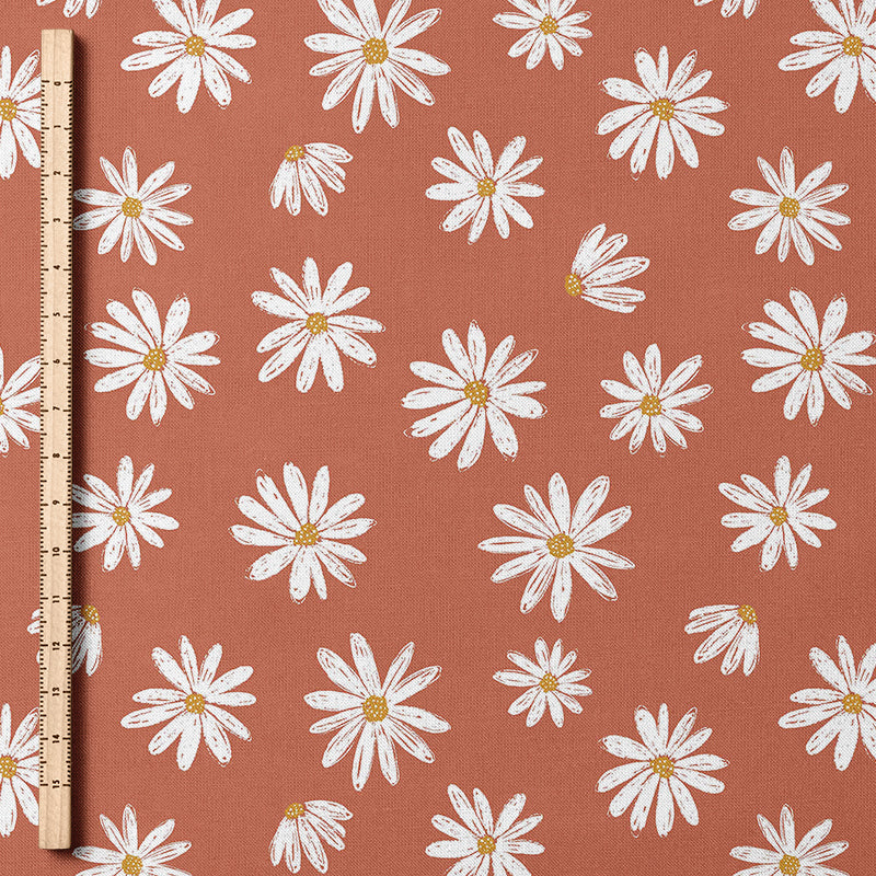 0.5m BIO French Terry Daisy rust