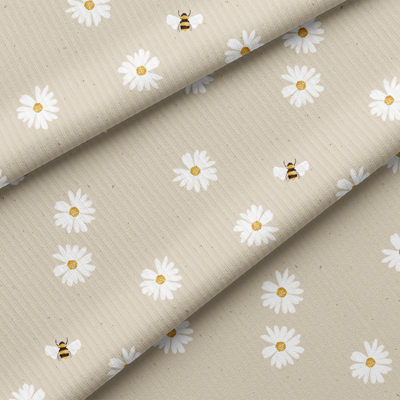 0.5m BIO Ribjersey Daisy tofu