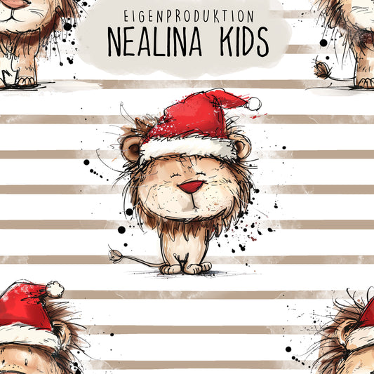 0.5m Biojersey Christmas Lion gestreift
