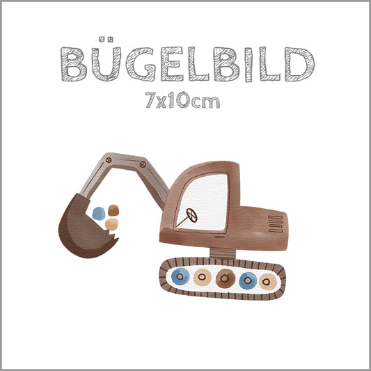 Bügelbild Diggers Time braun | 7x10cm
