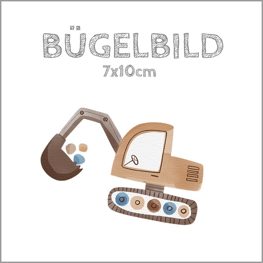 Bügelbild Diggers Time gelb | 7x10cm