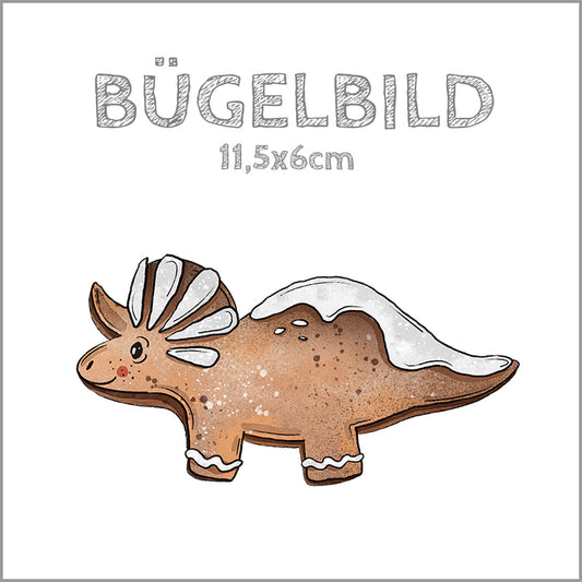 Bügelbild Dino-Lebkuchen Stegosaurier | 11,5x6cm