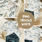 0.5m BIO French Terry Dino Tracks white *VORBESTELLUNG*