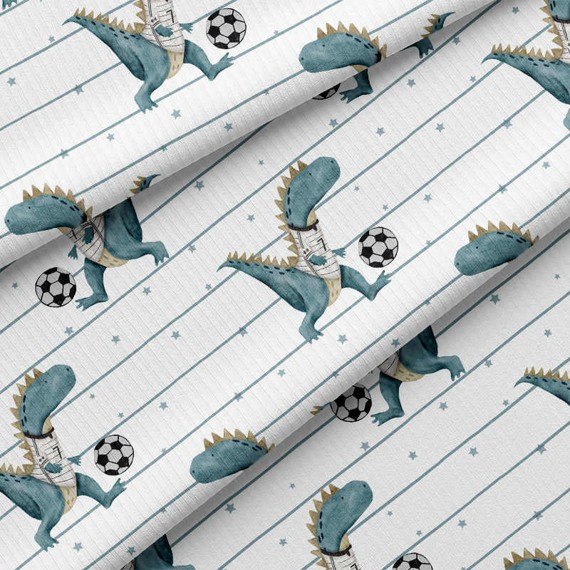 0.5m BIO French Terry Dino Fußball *STOFFÜBERSICHT*