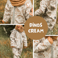 0.5m BIO French Terry Dinos cream *STOFFÜBERSICHT*
