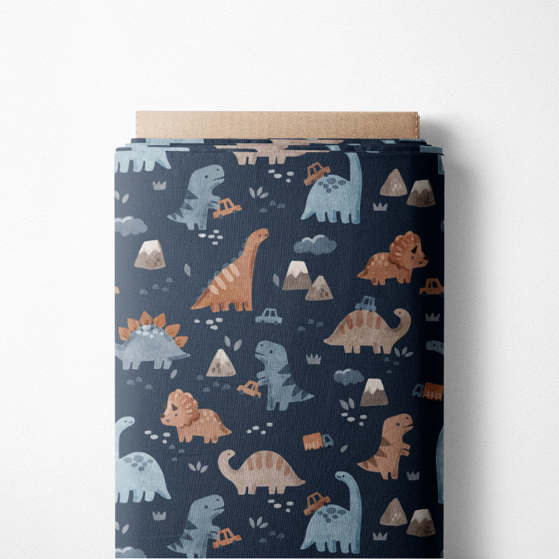 0.5m BIO French Terry Dinos navy