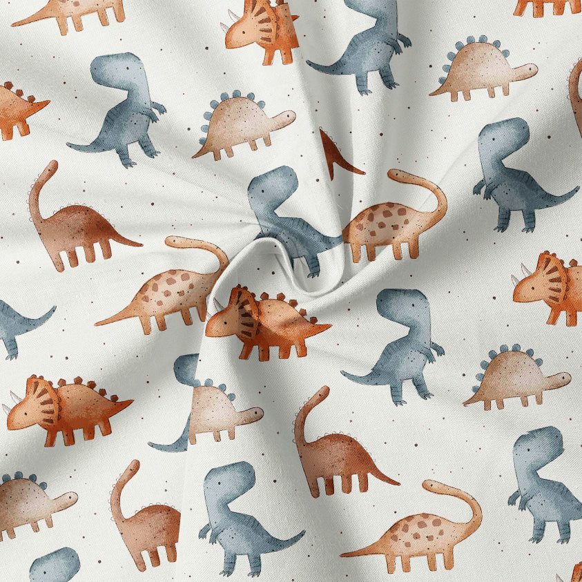 0.5m BIO French Terry Dinosaurs bright