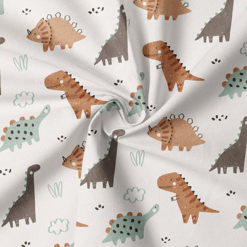 0.5m BIO French Terry Dinosaurs ecru