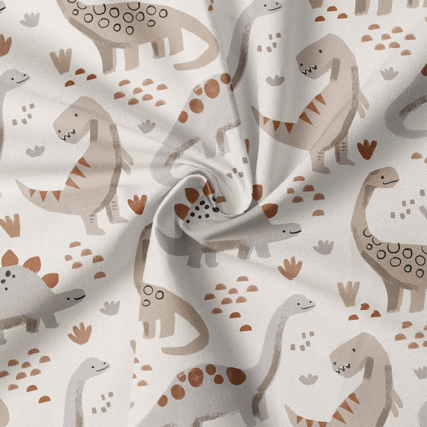 0.5m BIO French Terry Dinos cream *VORBESTELLUNG* Lieferzeit 4-7 Wochen*