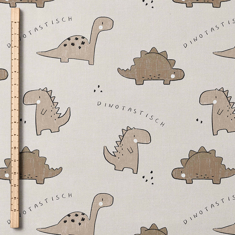 0.5m BIO French Terry Dinotastisch beige