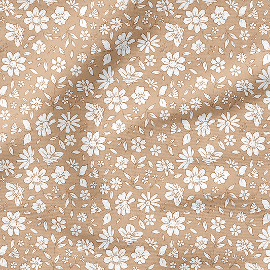 0.5m BIO French Terry Vintage Flowers latte *STOFFÜBERSICHT*