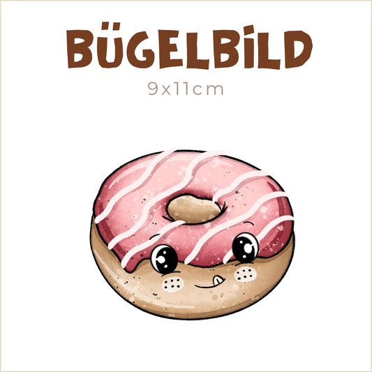 Bügelbild Donut-Love: Erdbeere | 9x11cm