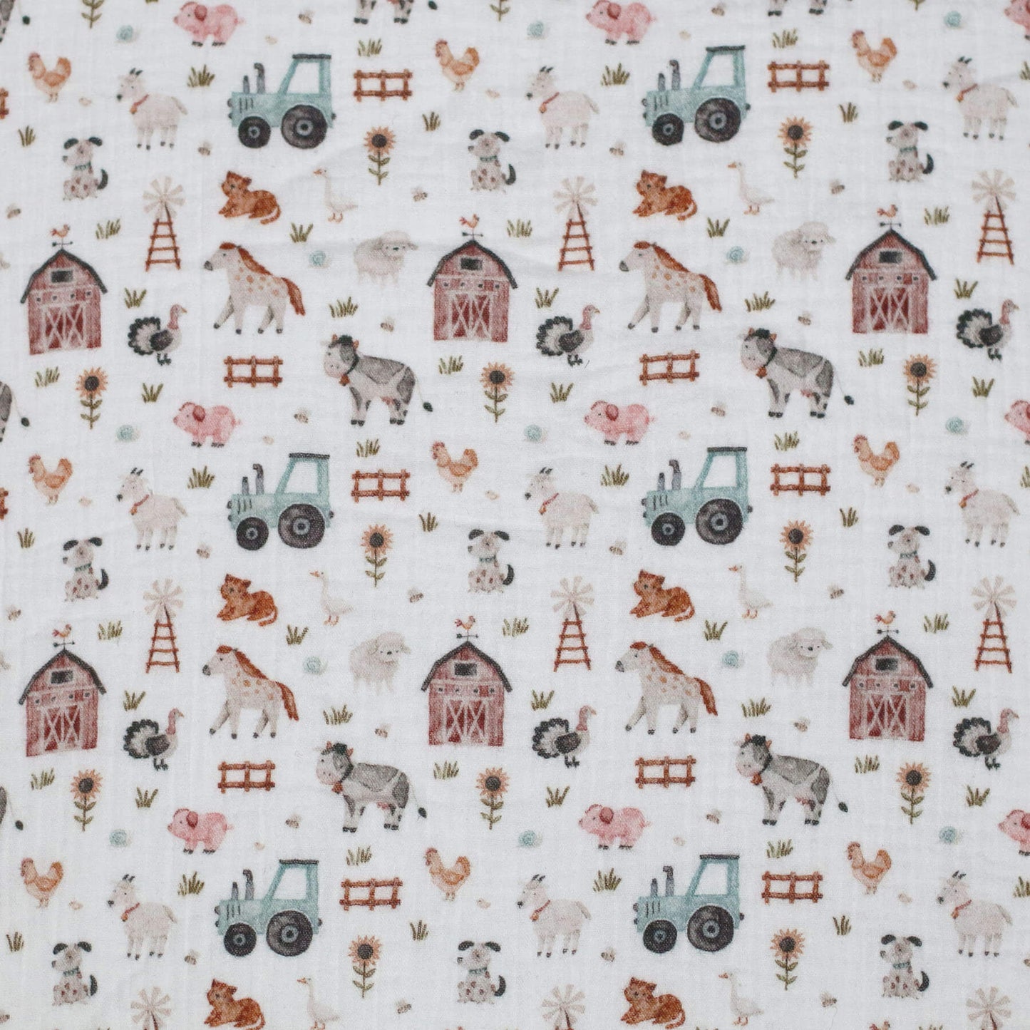 0.5m Musselin Bauernhofleben