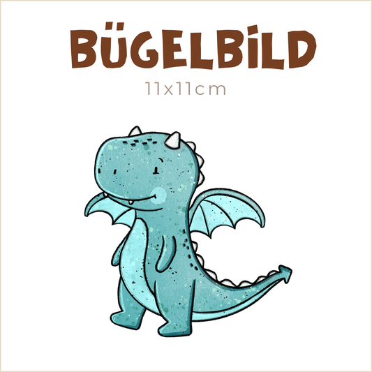 Bügelbild Dragon hellblau | 11x11cm