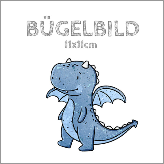 Bügelbild Dragon blau | 11x11cm