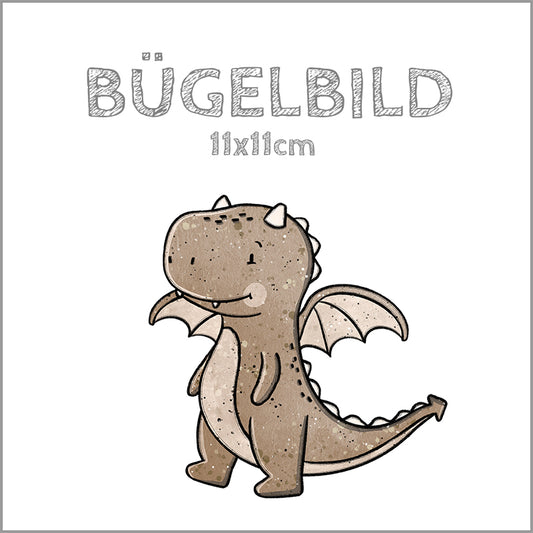 Bügelbild Dragon braun | 11x11cm