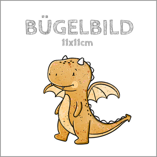 Bügelbild Dragon gelb | 11x11cm