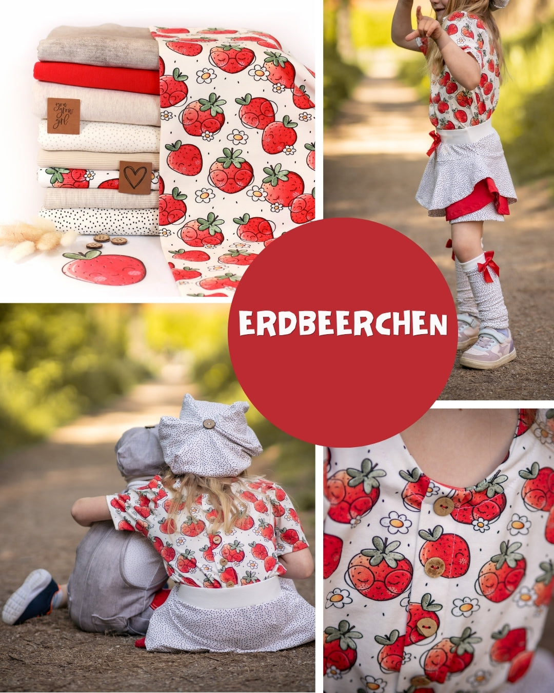 0.5m BIO French Terry Erdbeerchen