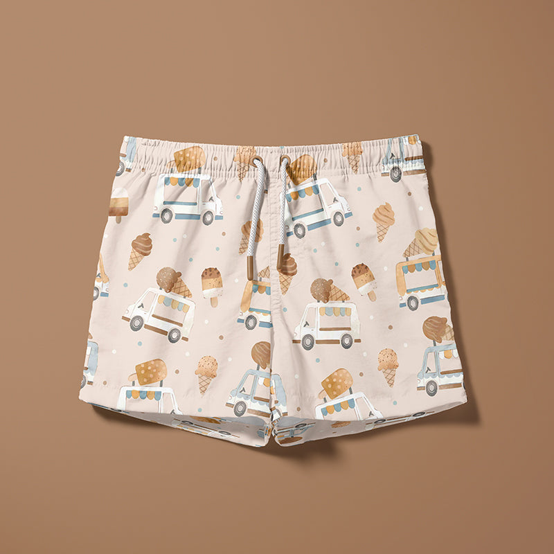0.5m Bademodestoff Eis toffee