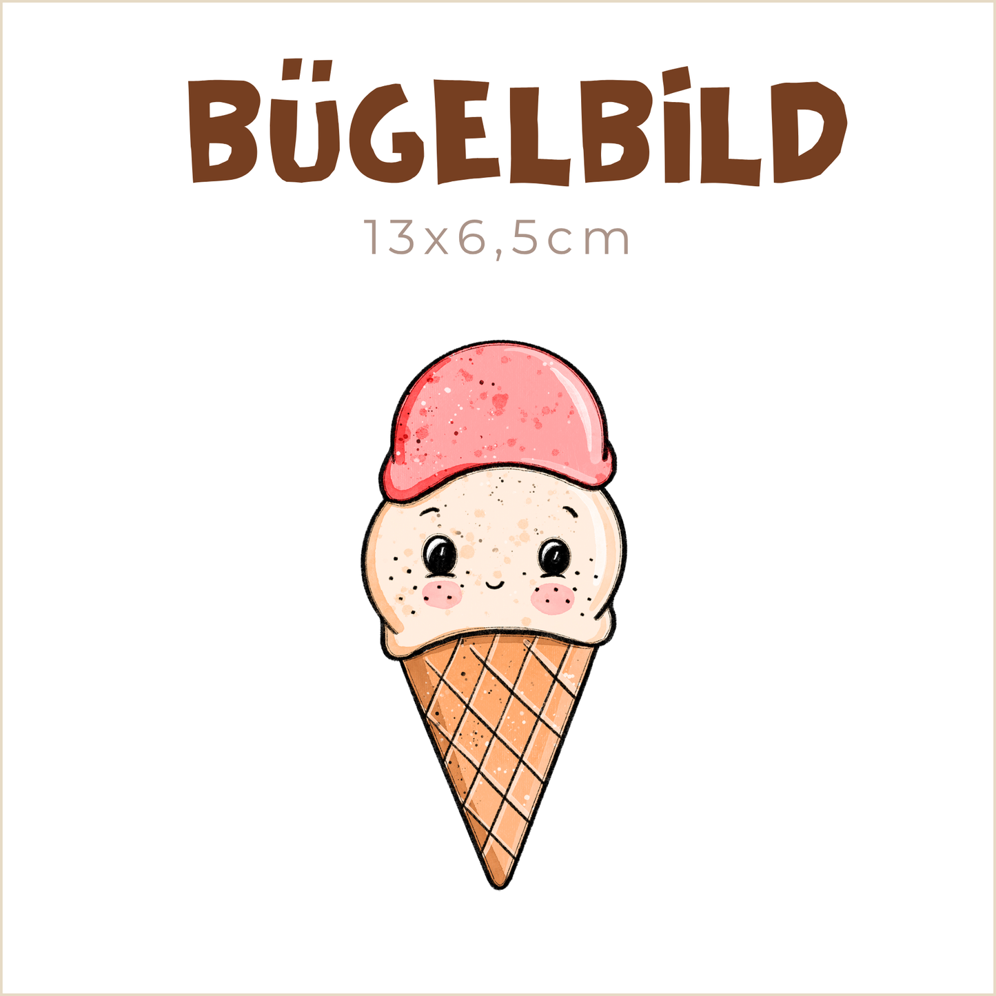 Bügelbild Eisliebe: Eistüte | 13x6,5cm