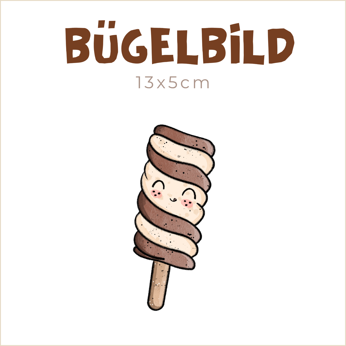 Bügelbild Eisliebe Schoko-Vanille | 13x5cm