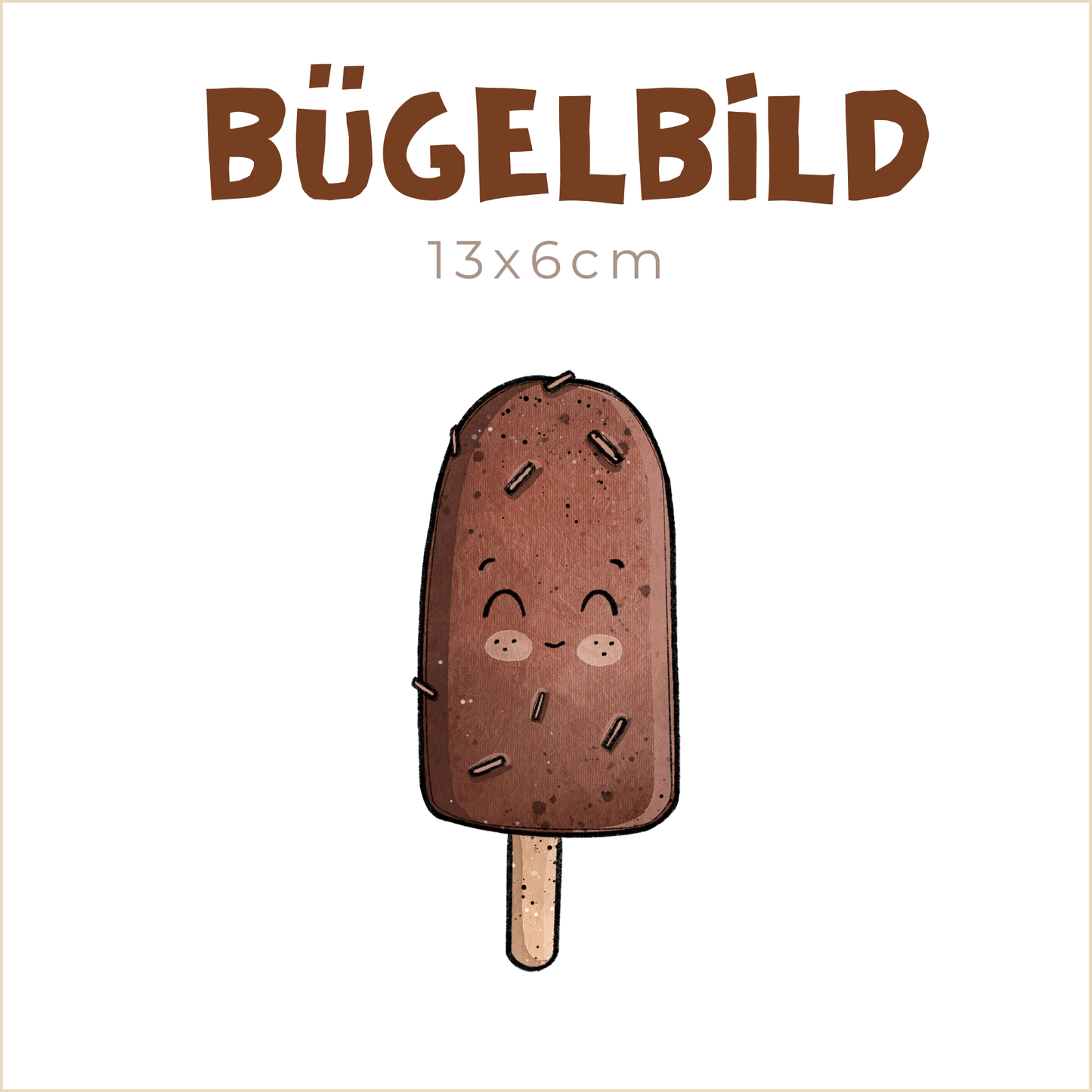 Bügelbild Eisliebe Schoko | 13x6cm