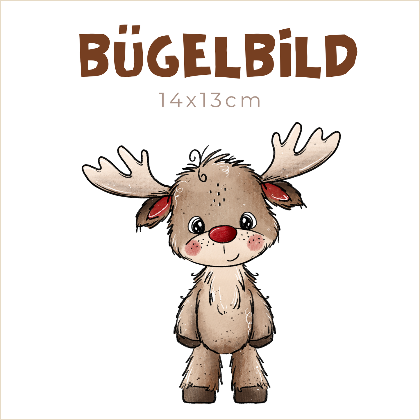 Bügelbild Elch Emil 1 | 14x13cm