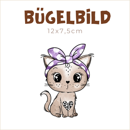 Bügelbild Leo-Mietz lila | 12x7,5cm