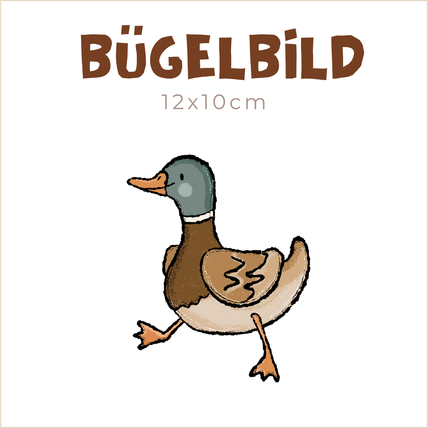 Bügelbild Entenfamilie: Erpel | 12x10cm