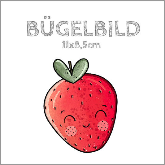 Bügelbild Erdbeerchen | 11x8,5cm