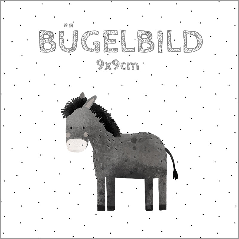 Bügelbild Esel Edwin | 9x9cm