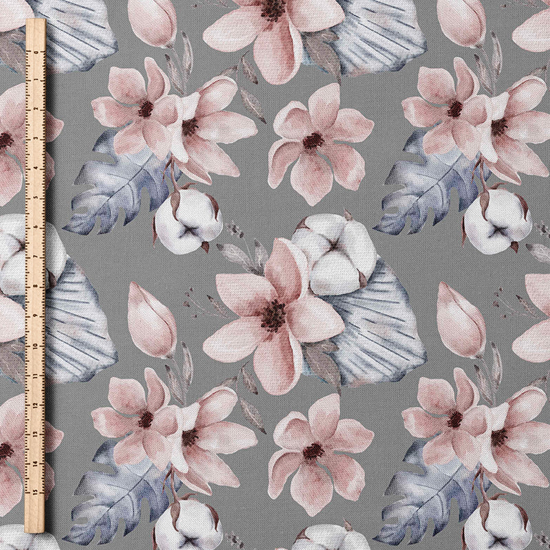 0.5m Biojersey Eves Flowers grey