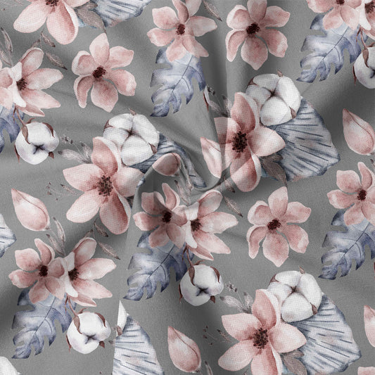 0.5m Biojersey Eves Flowers grey