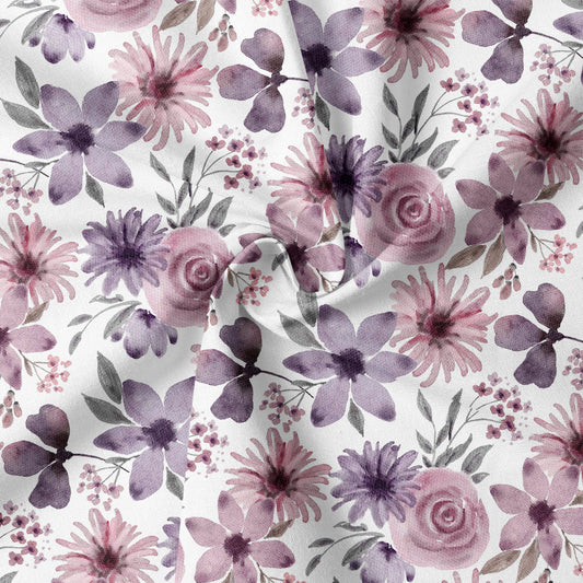 0.5m Biojersey Eves Flowers white