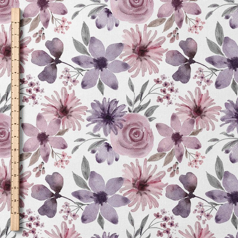 0.5m Biojersey Eves Flowers white