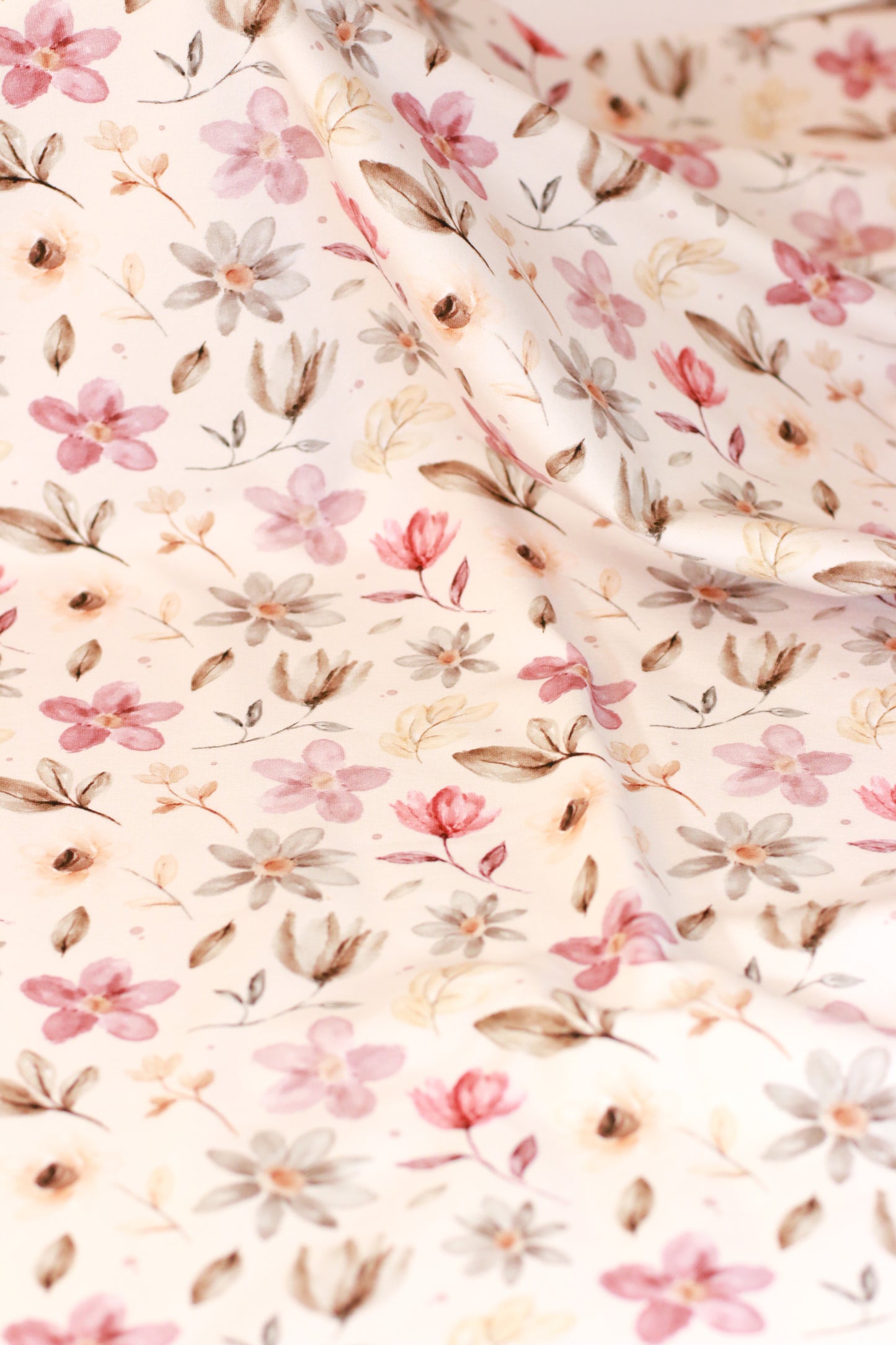 0.5m BIO French Terry Flowers neutral