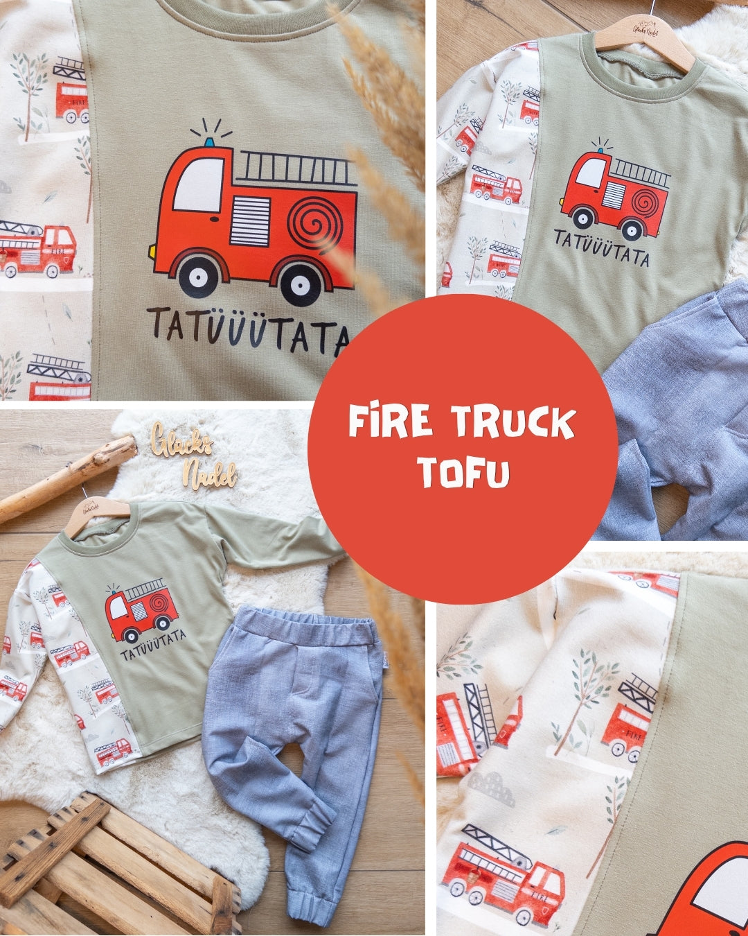 0.5m BIO French Terry Fire Truck tofu
