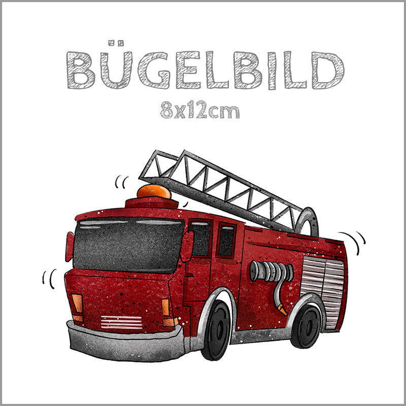 Bügelbild Fire Truck red | 8x12cm